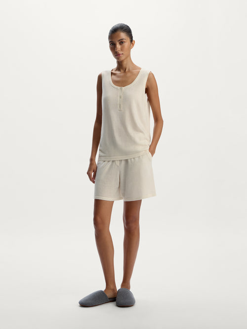 شورت للاسترخاء من مزيج الكشمير والصوف
