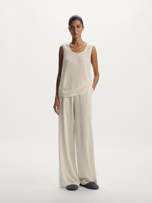 بنطال للاسترخاء من الكشمير والصوف