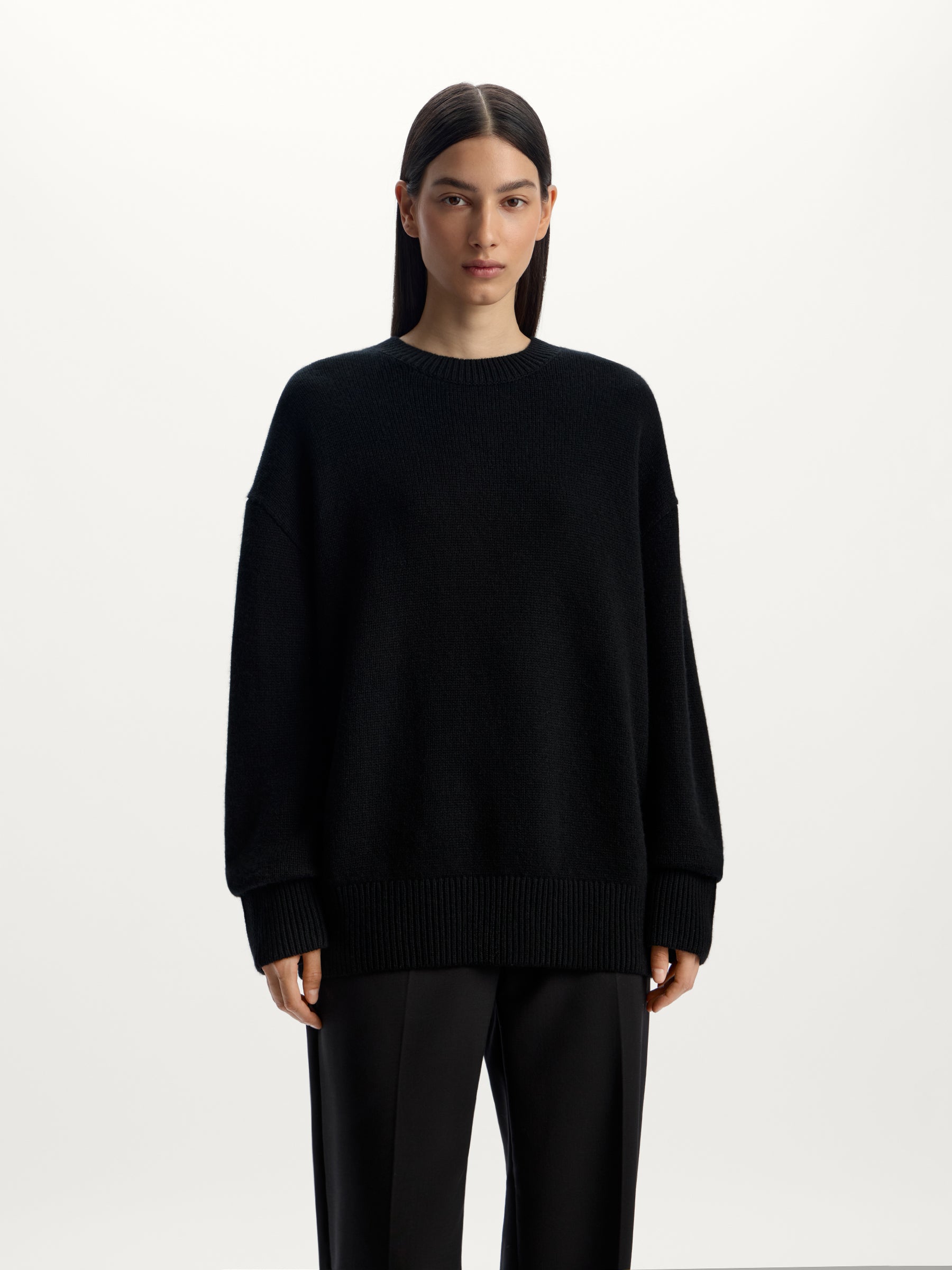 Wool-cashmere crew neck jumper