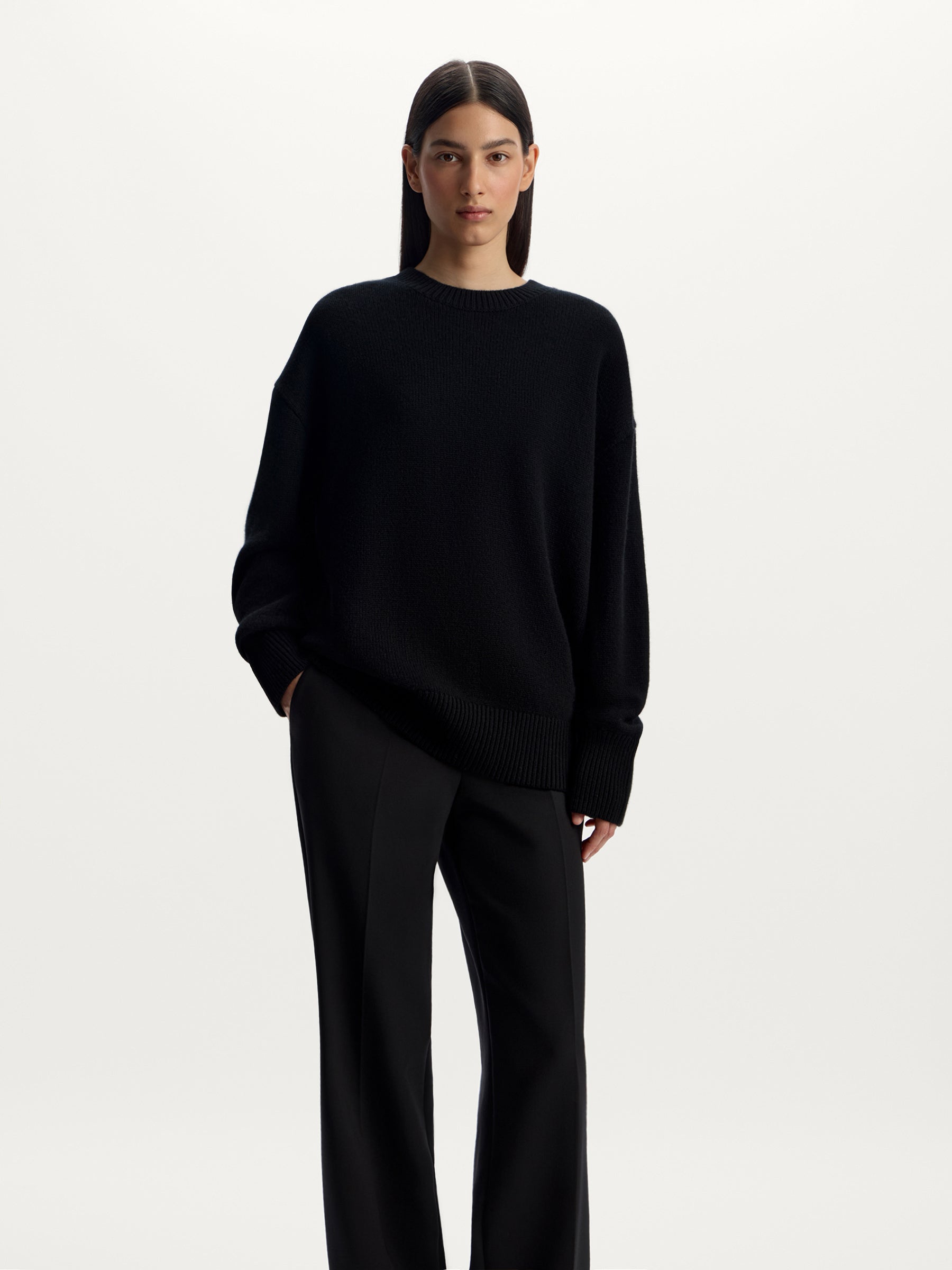 Wool-cashmere crew neck jumper