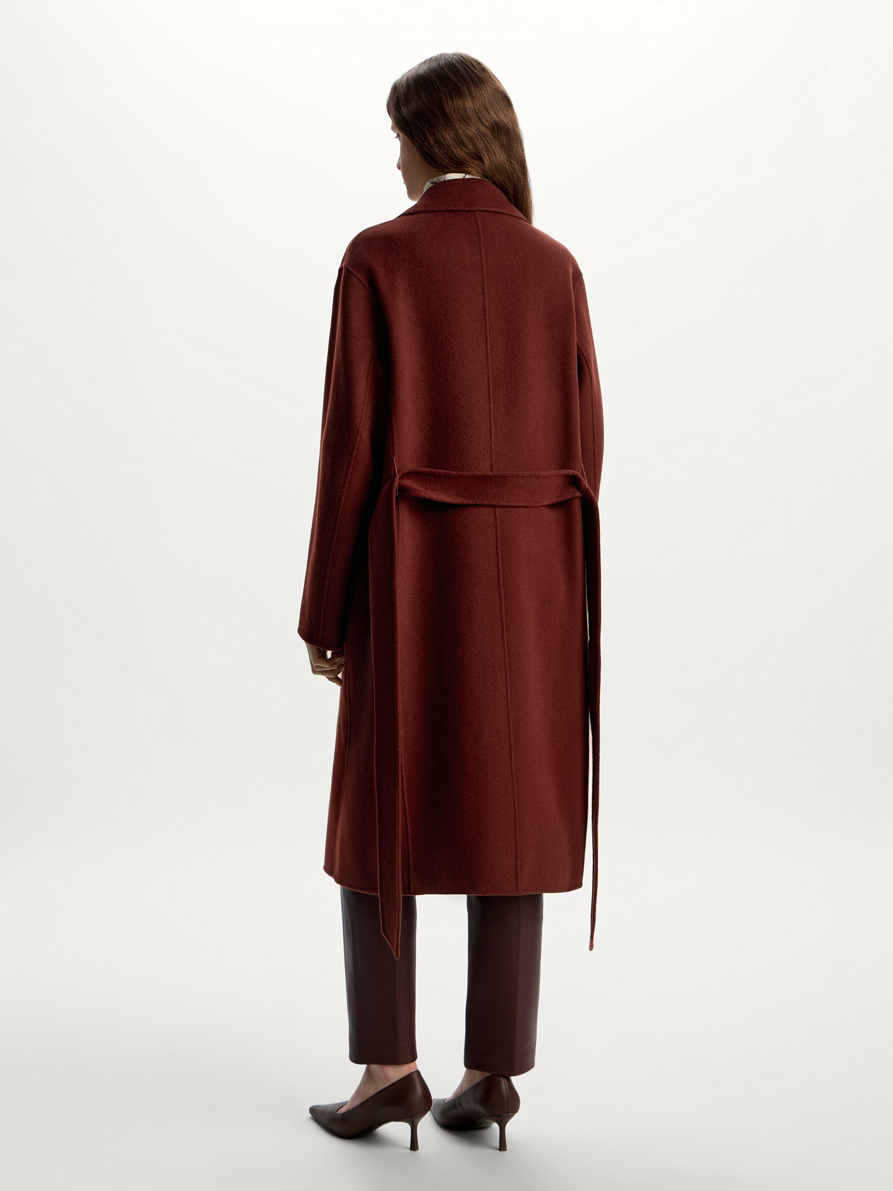 Belted merino coat