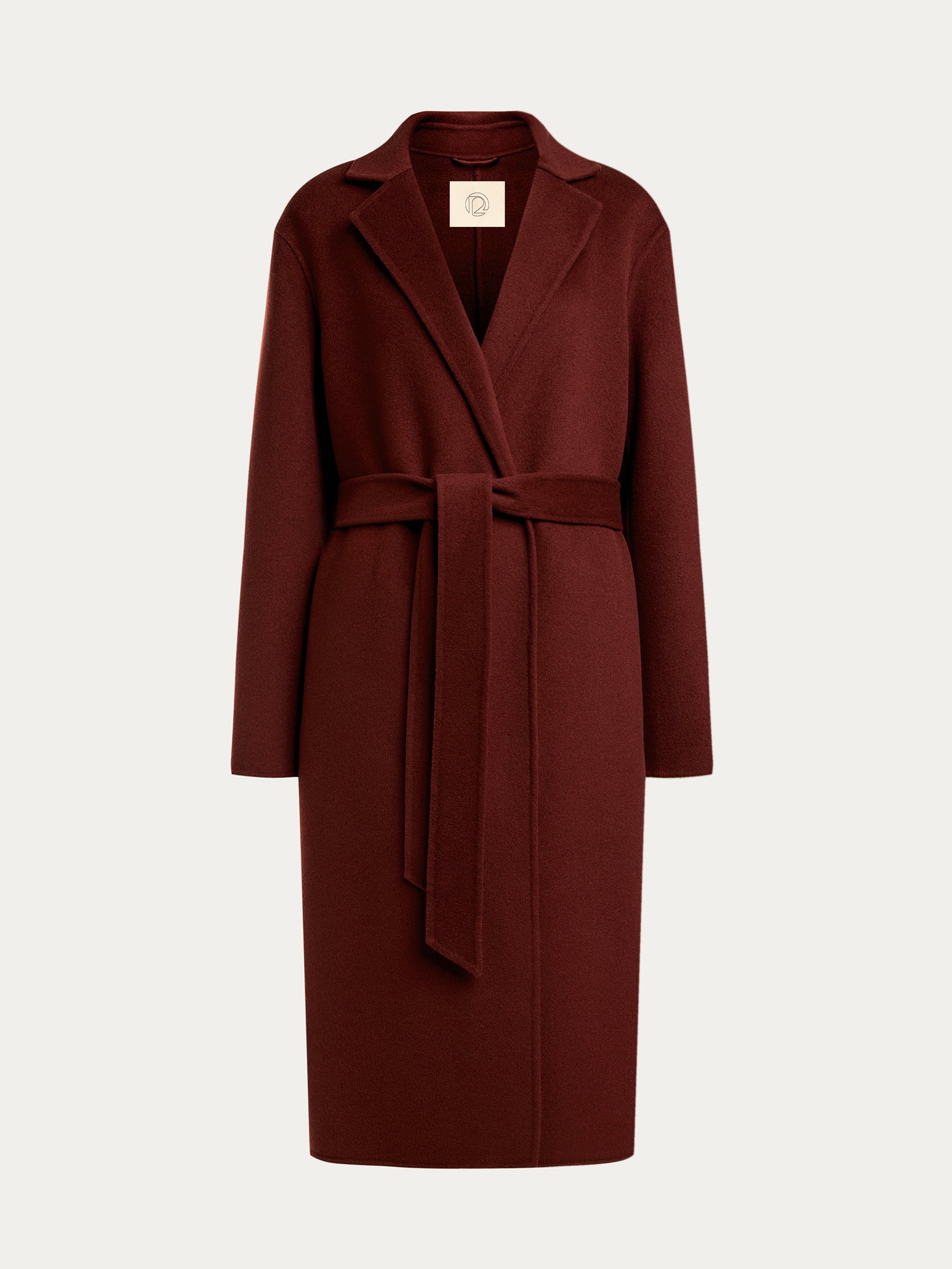 Belted merino coat