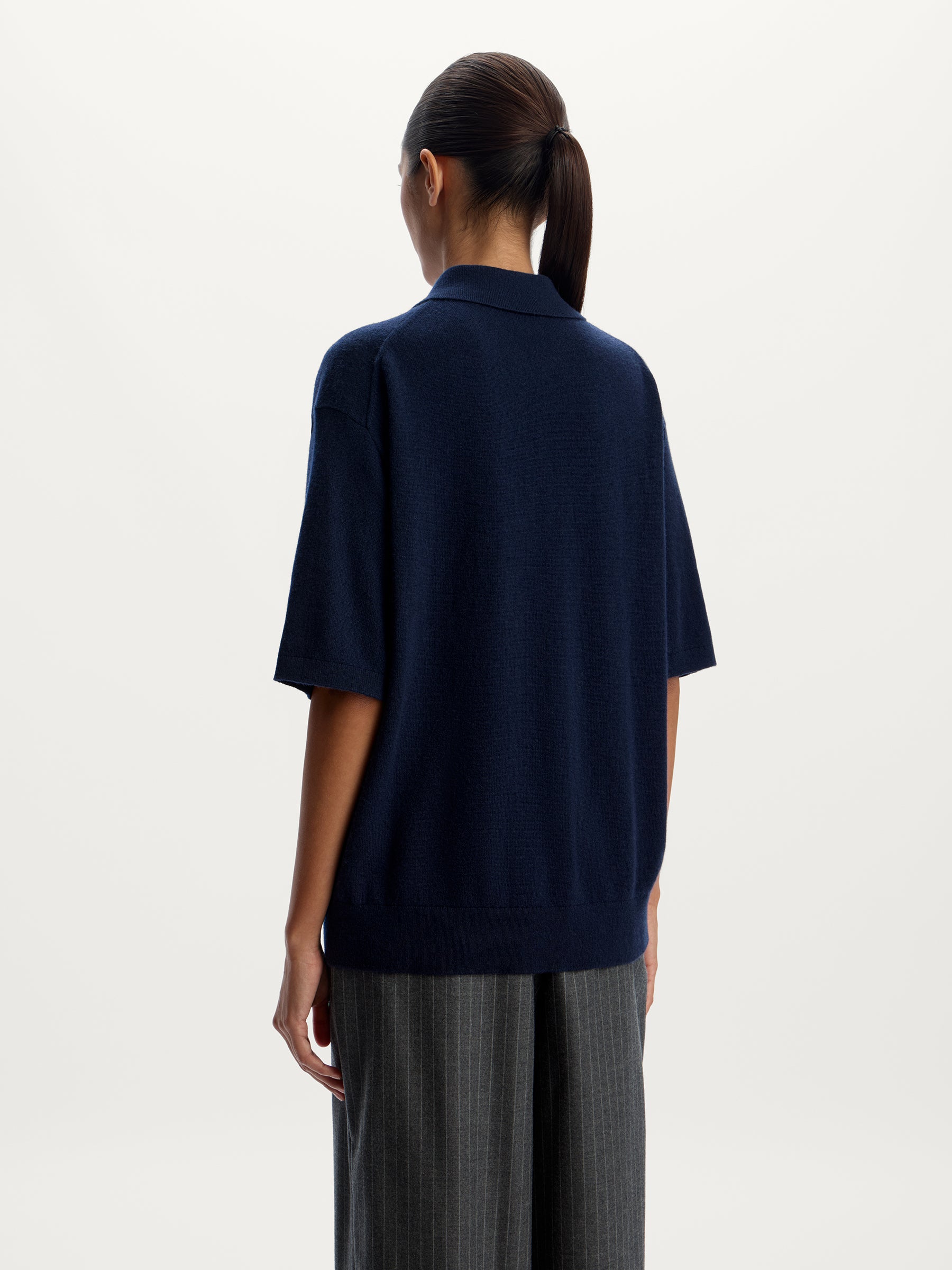 Wool-cashmere polo jumper