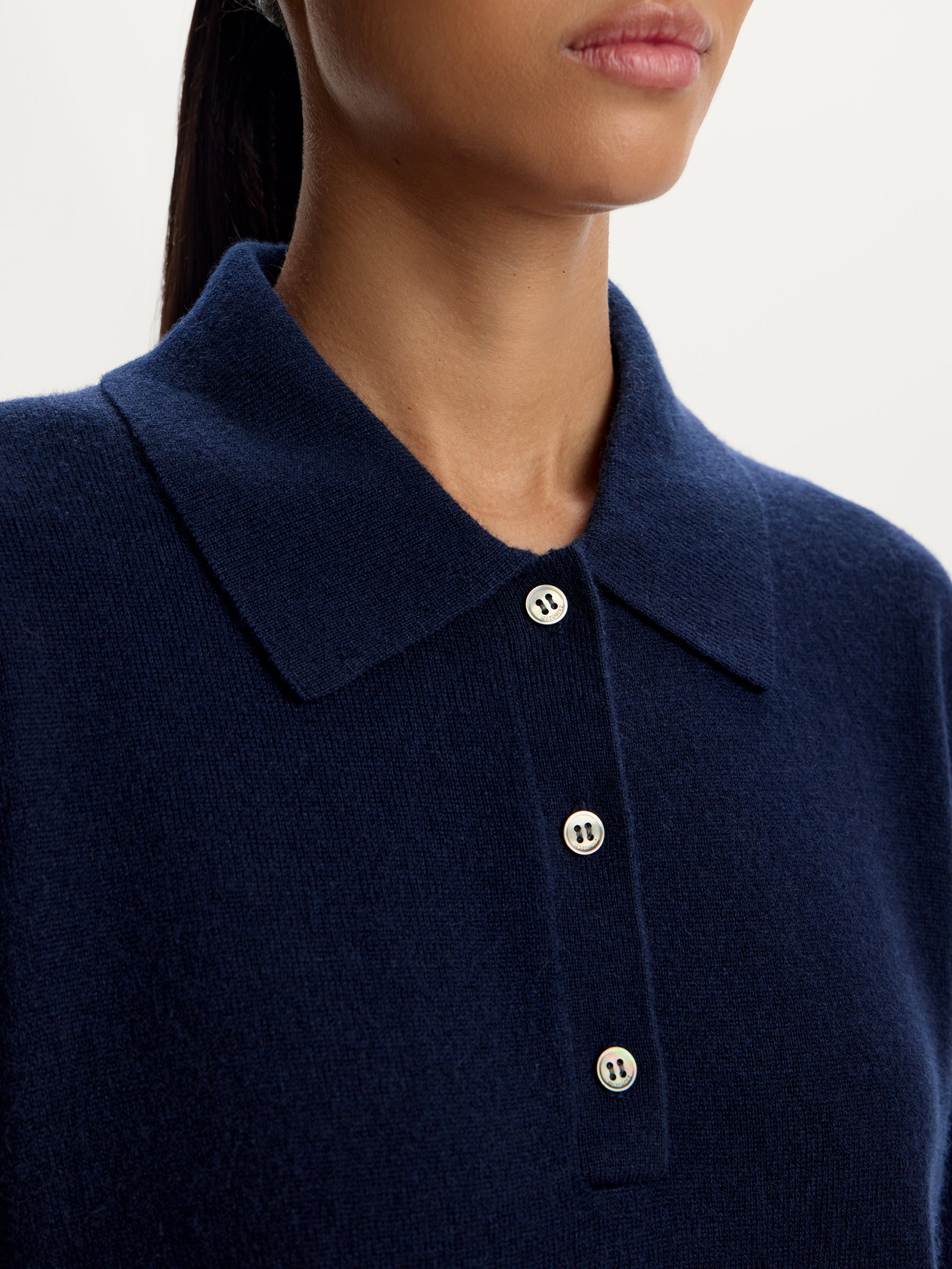 Wool-cashmere polo jumper