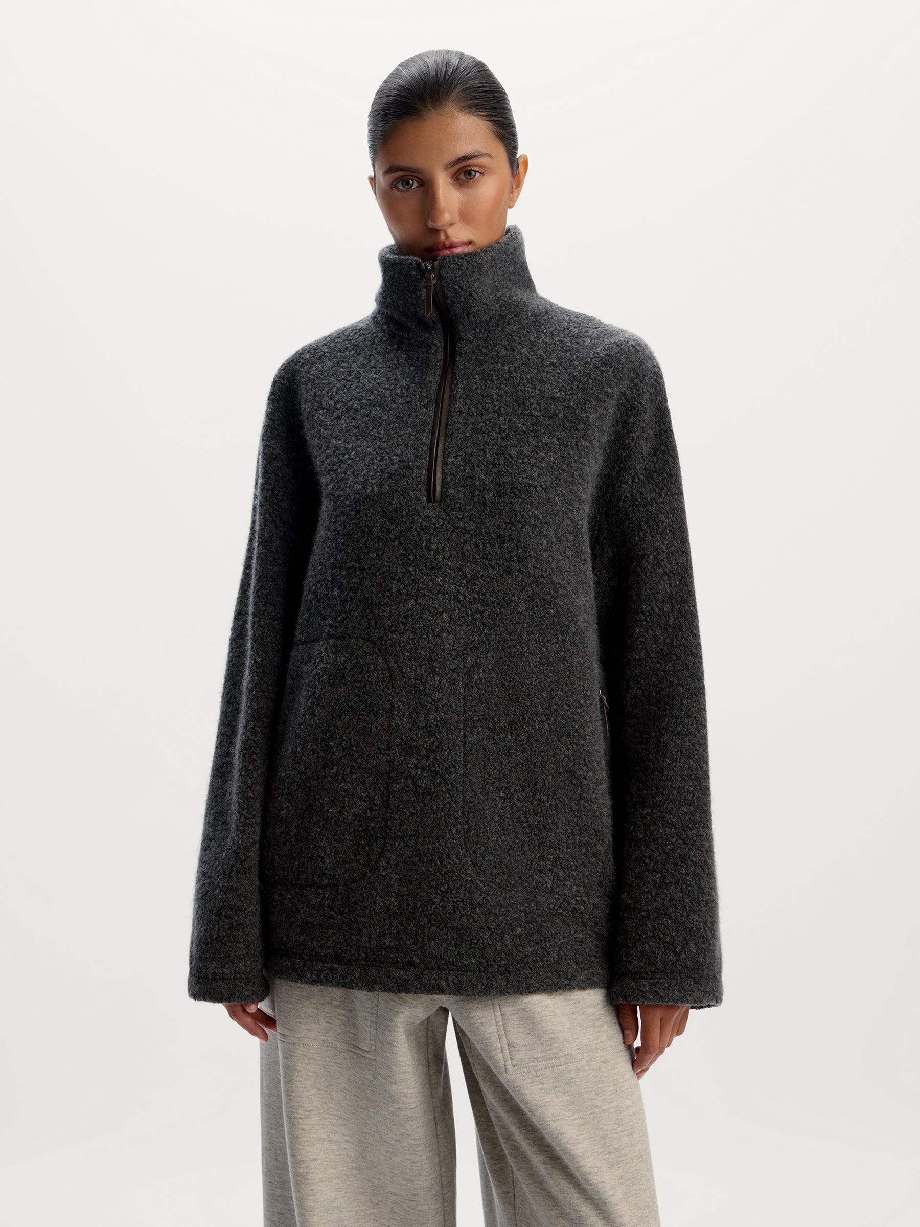 Sherpa half zip sweatshirt