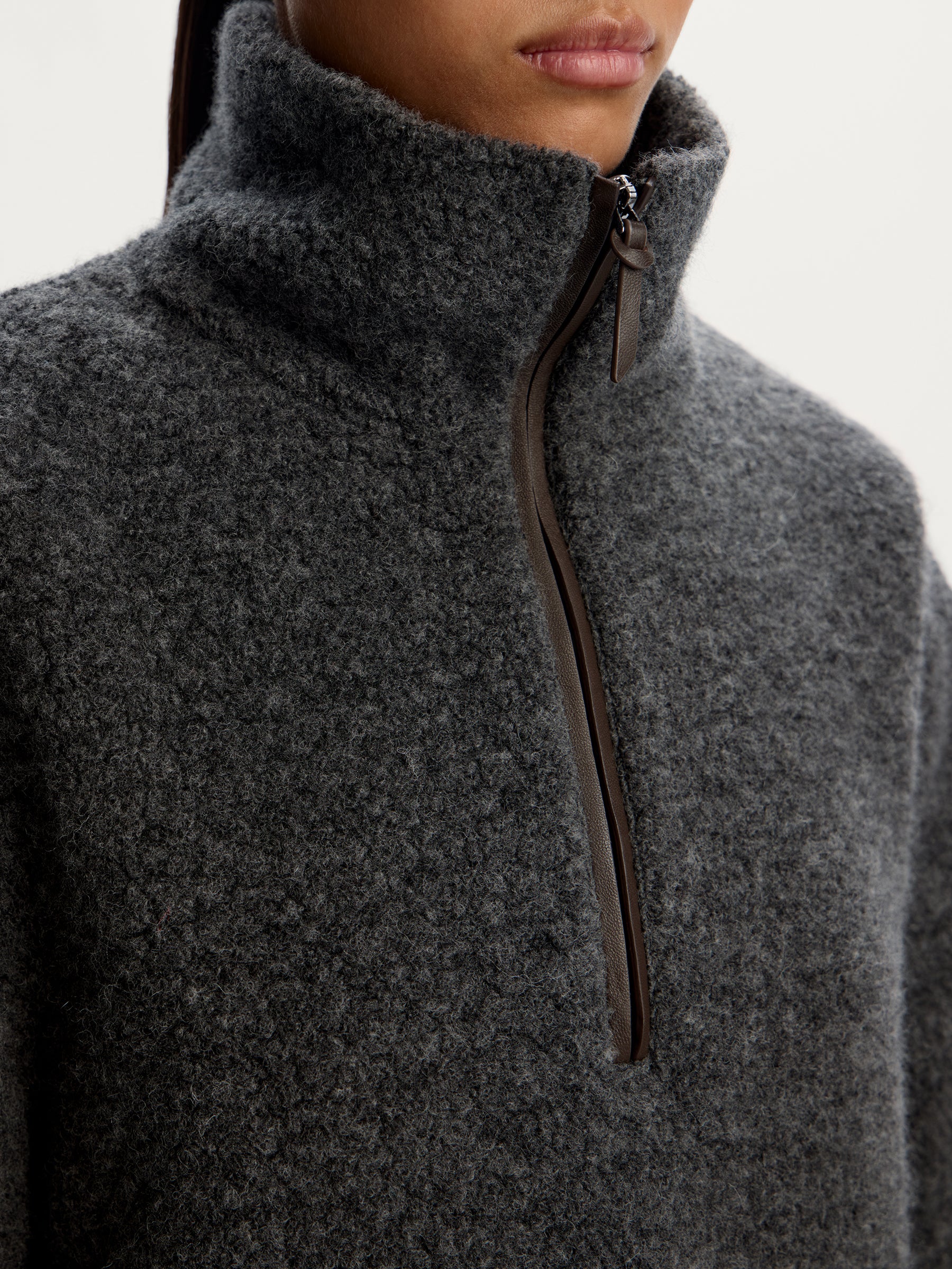 Sherpa half zip sweatshirt