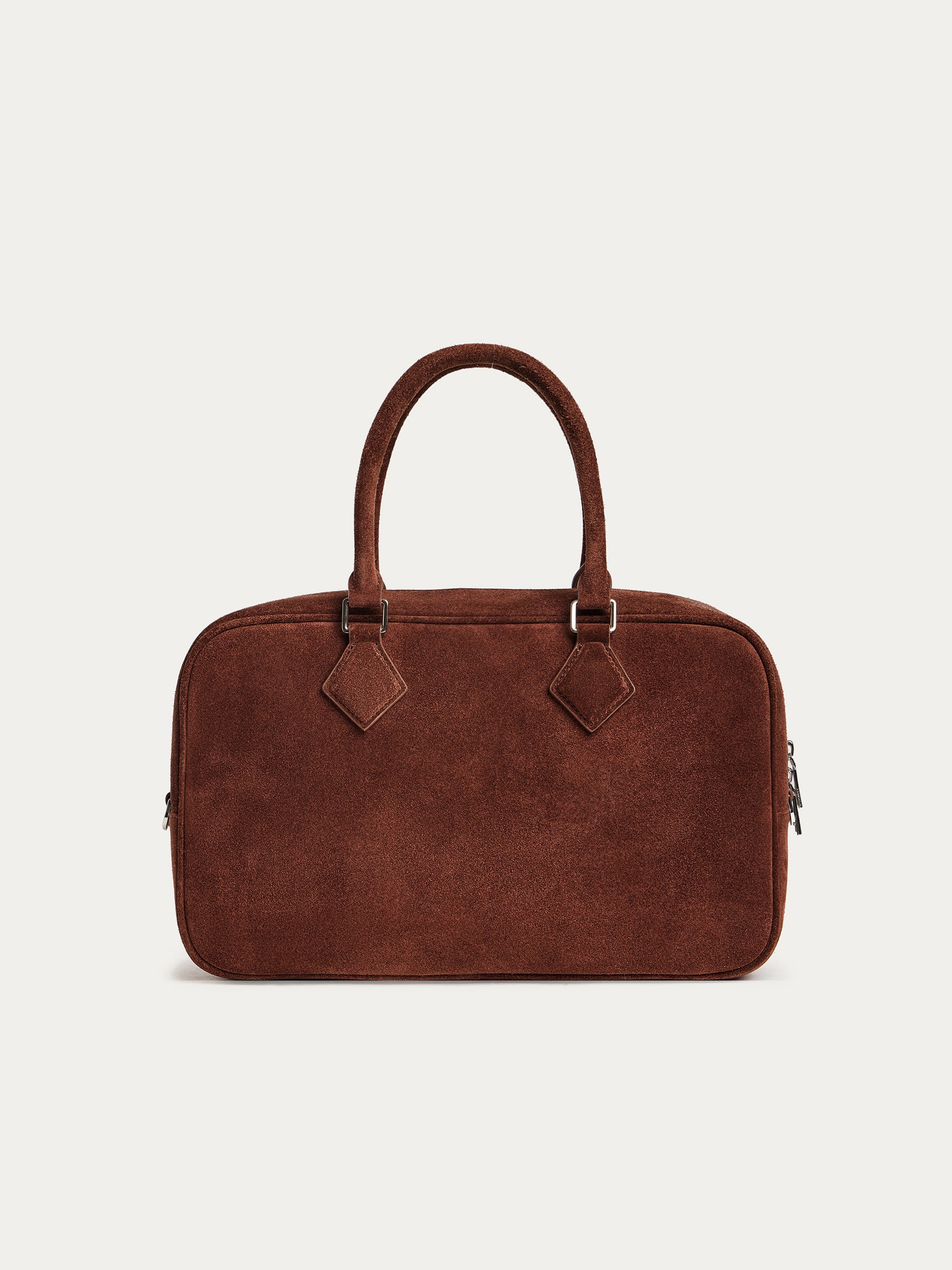 Suede bowler bag