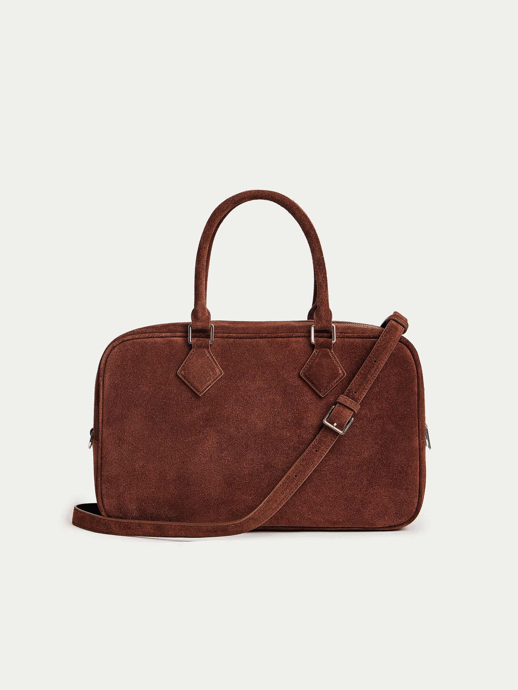 Suede bowler bag