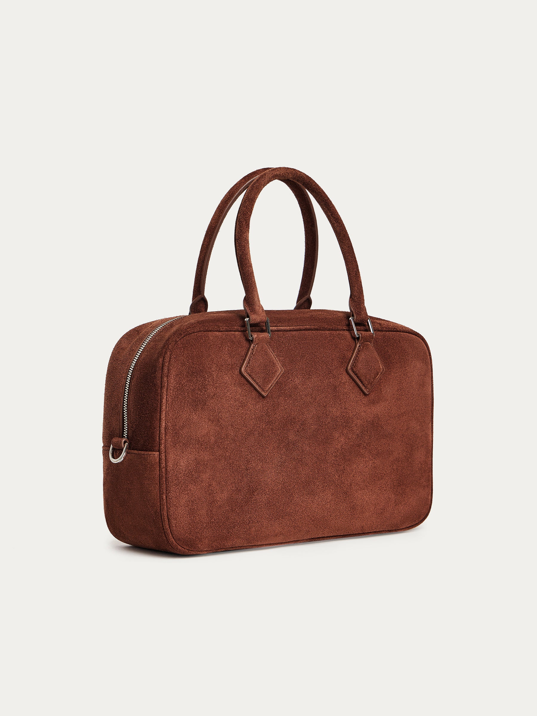 Suede bowler bag