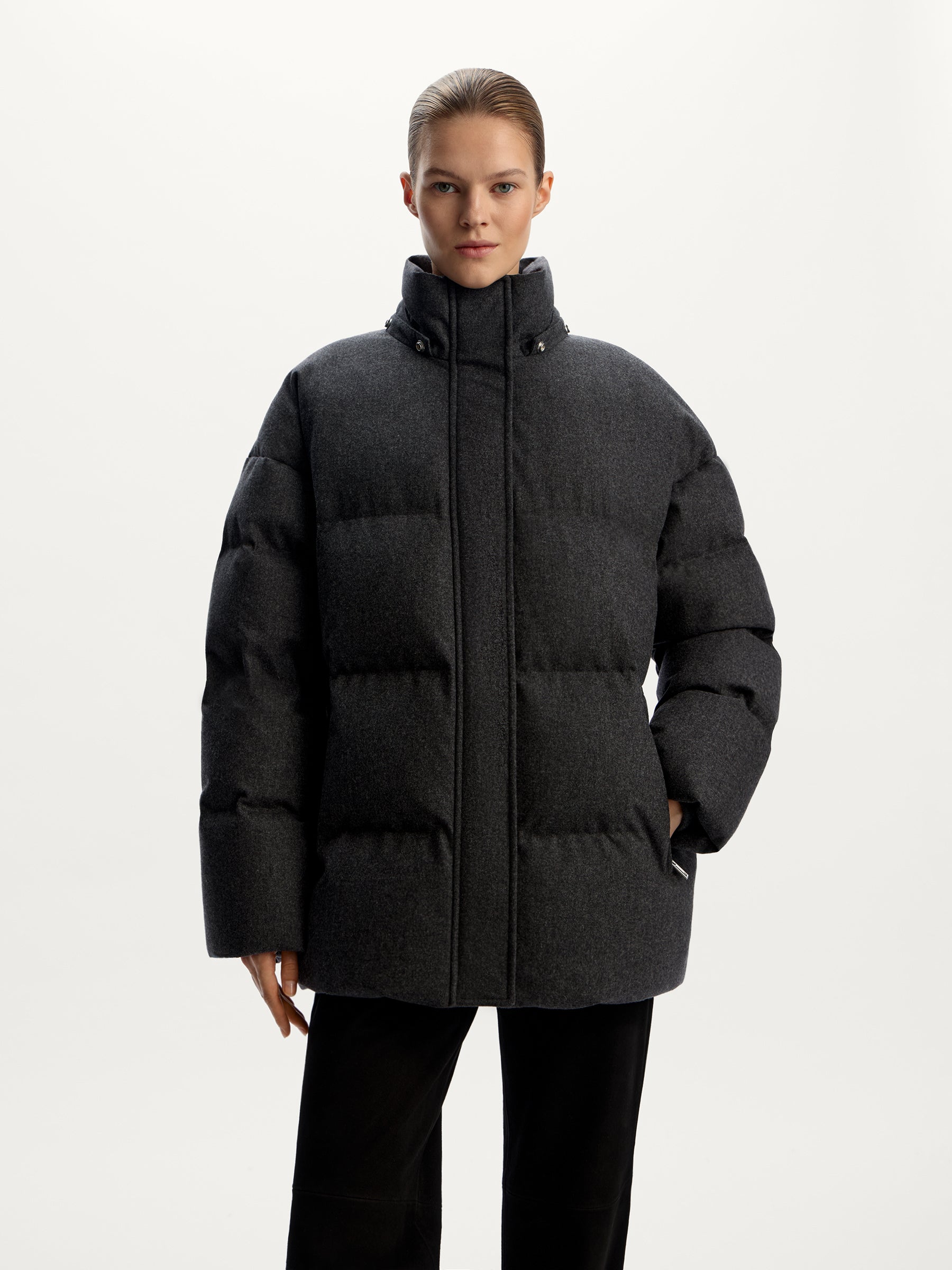 Wool-cashmere down jacket