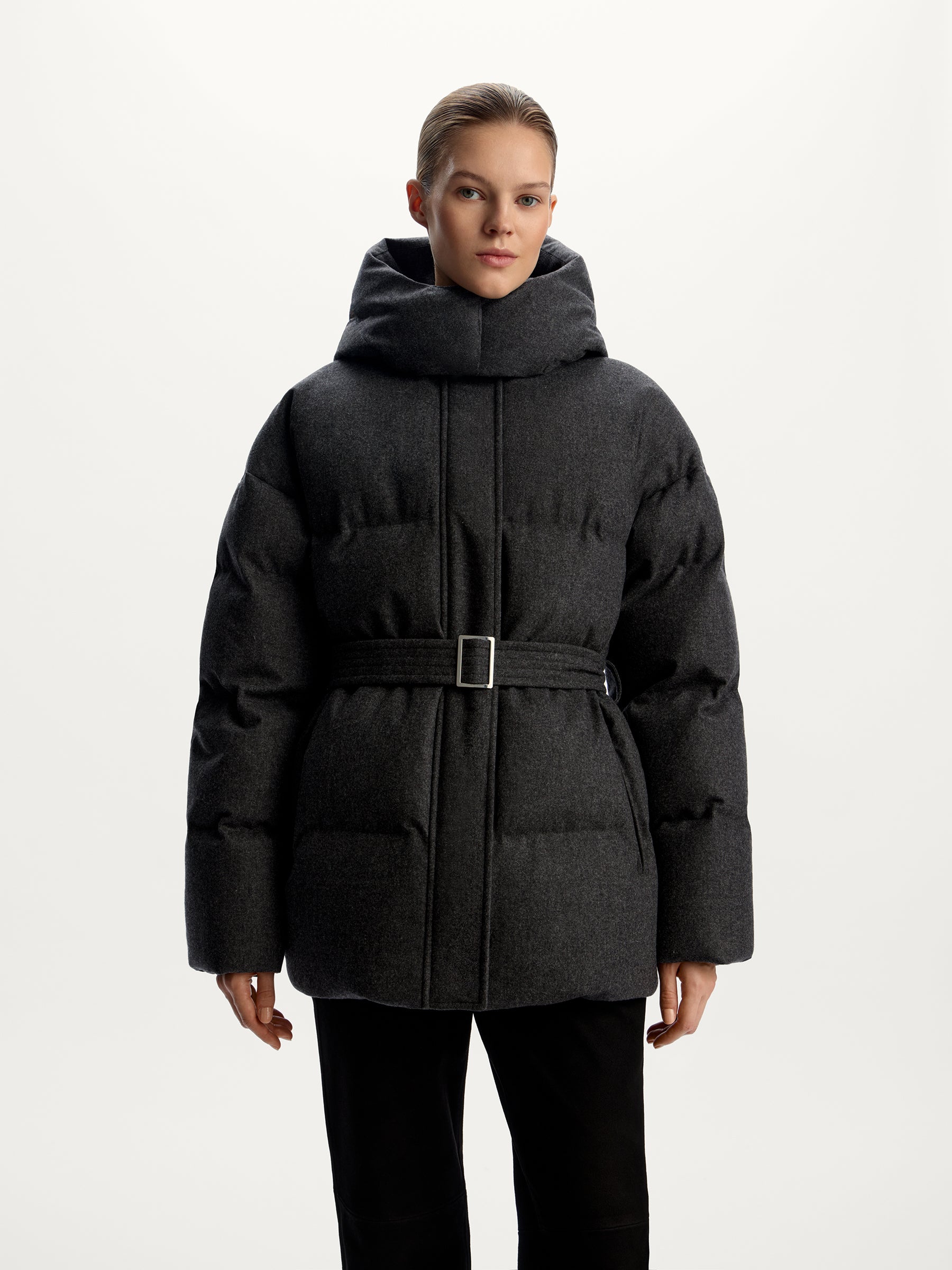 Wool-cashmere down jacket