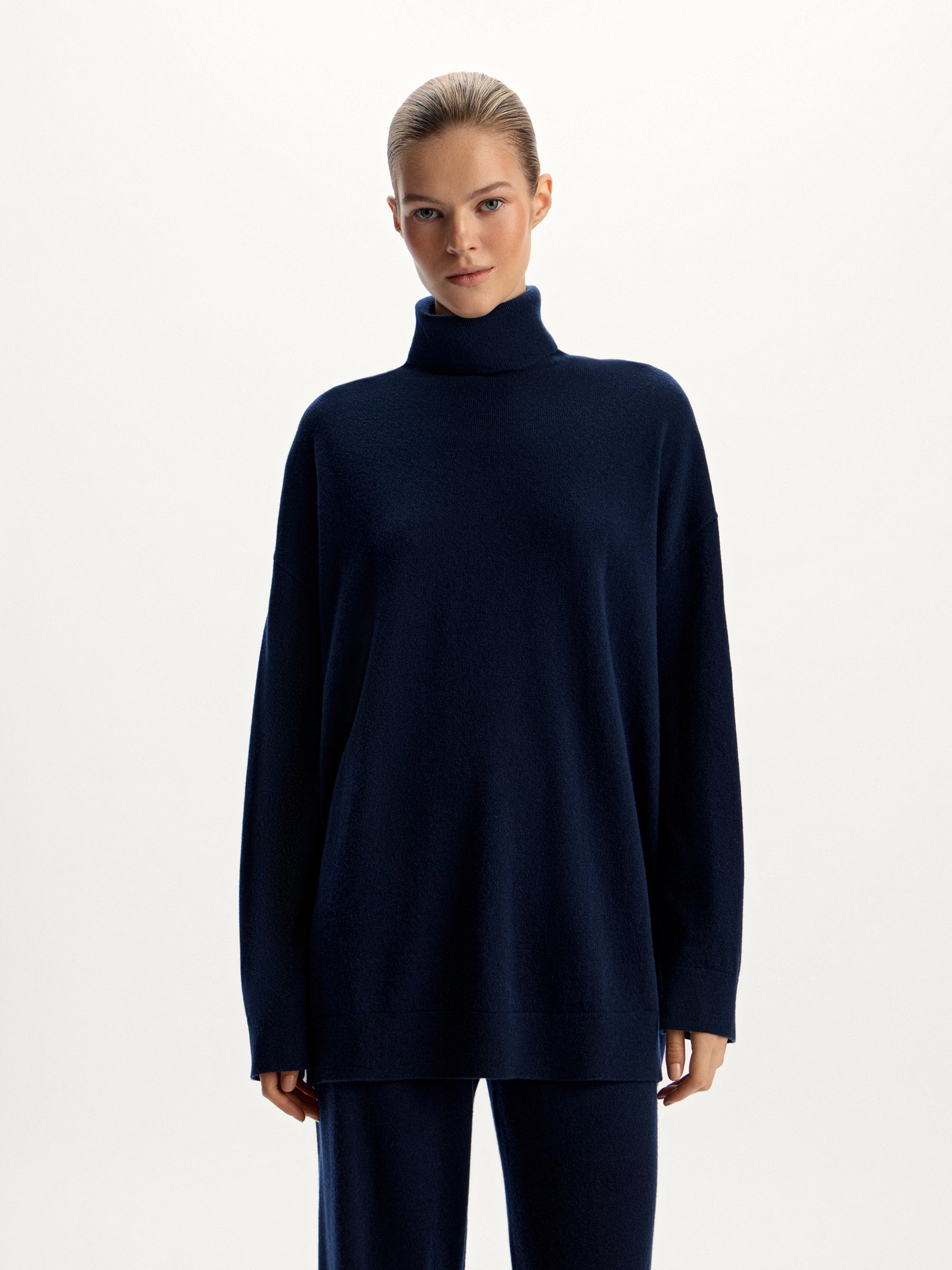 Wool-cashmere turtleneck jumper