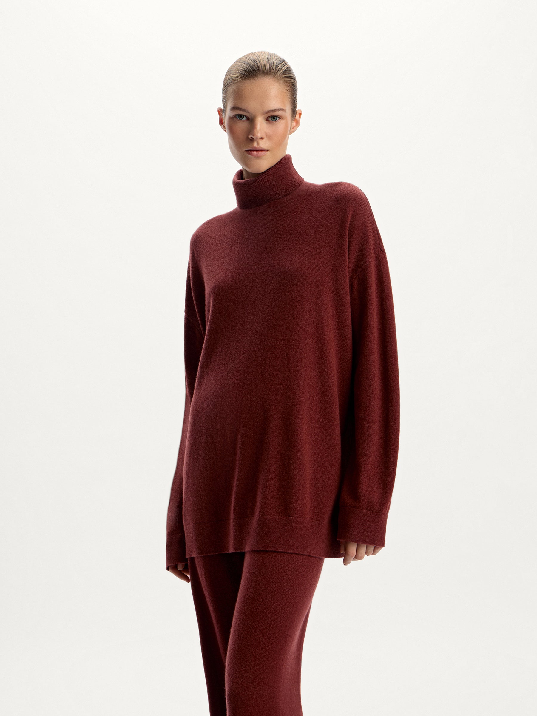 Wool-cashmere turtleneck jumper