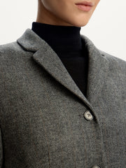 Herringbone wool-blend blazer