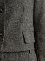 Herringbone wool-blend blazer
