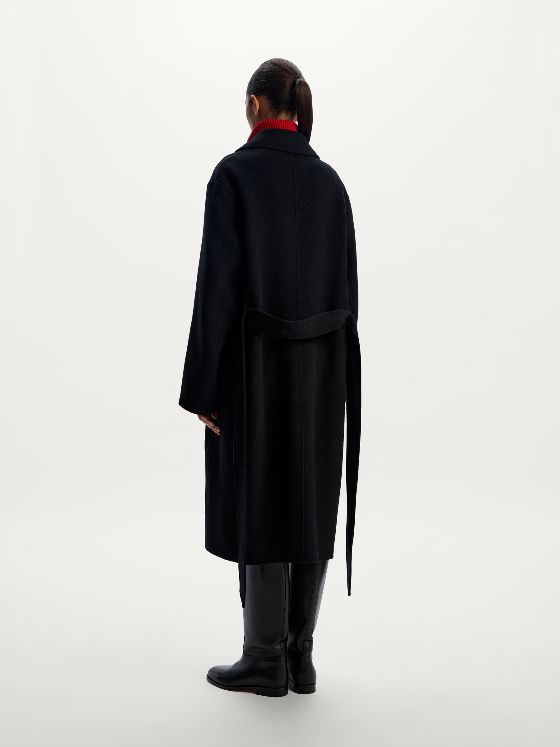 Belted merino coat