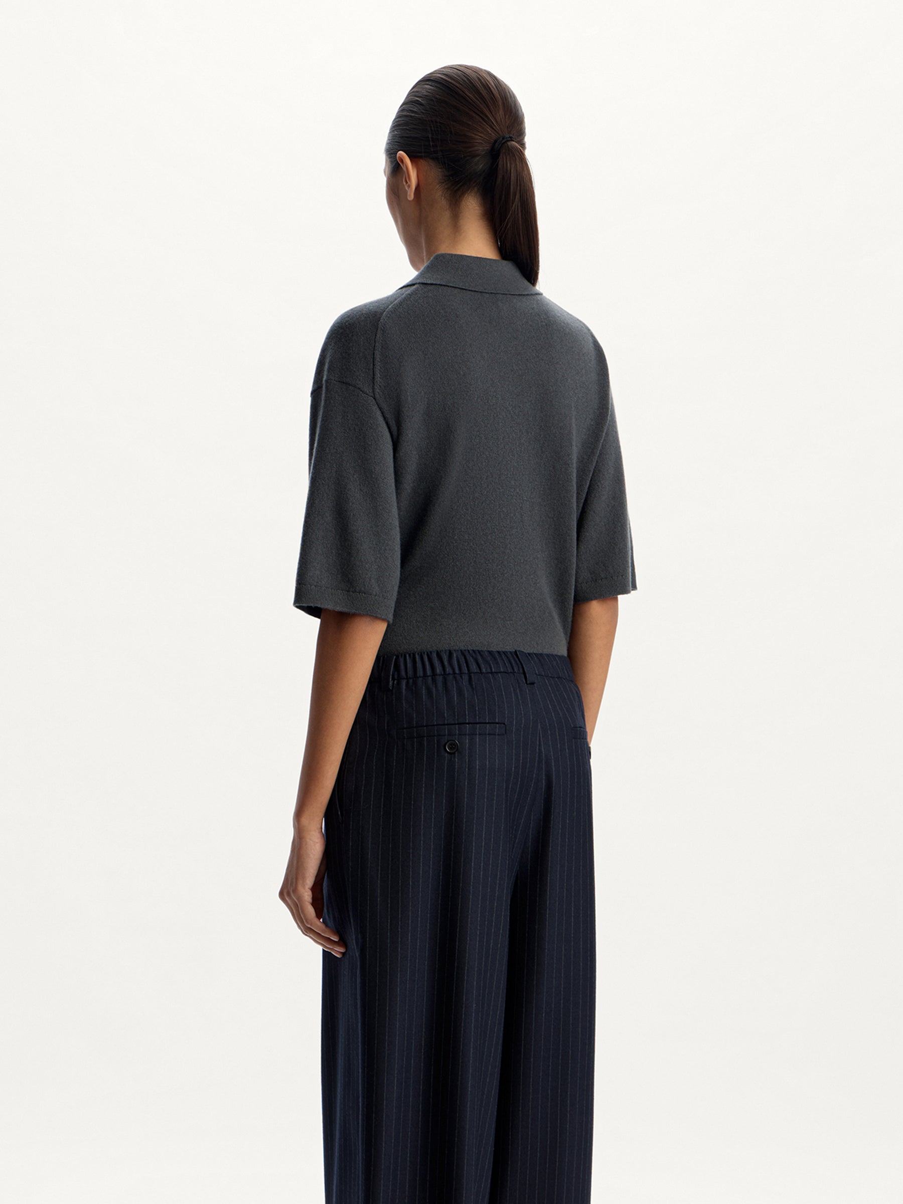 Wool-cashmere polo jumper