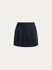 Herringbone wool-blend mini skirt
