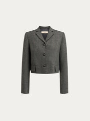 Herringbone wool-blend blazer