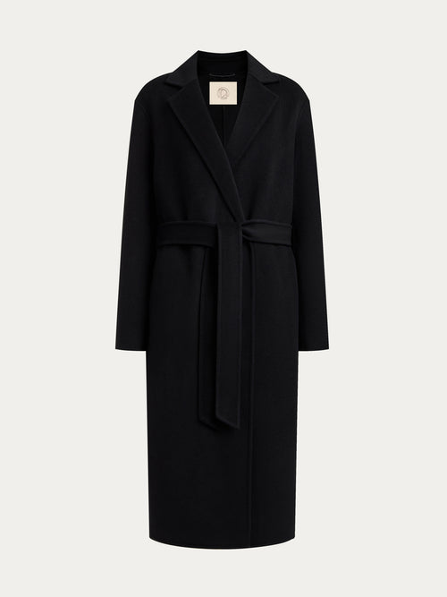 Belted merino coat