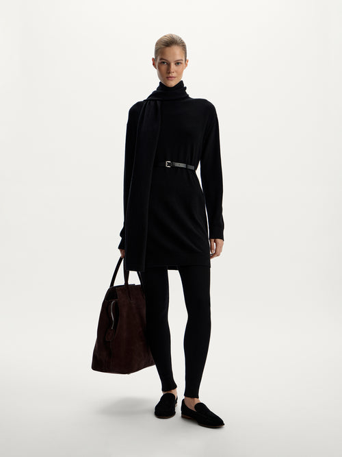 Wool-cashmere scarf dress