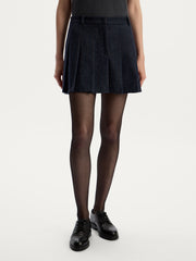 Herringbone wool-blend mini skirt