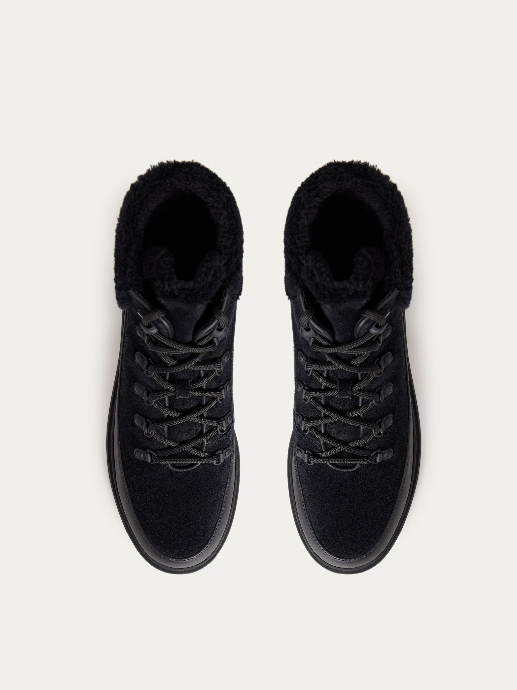 Shearling lace-up boots