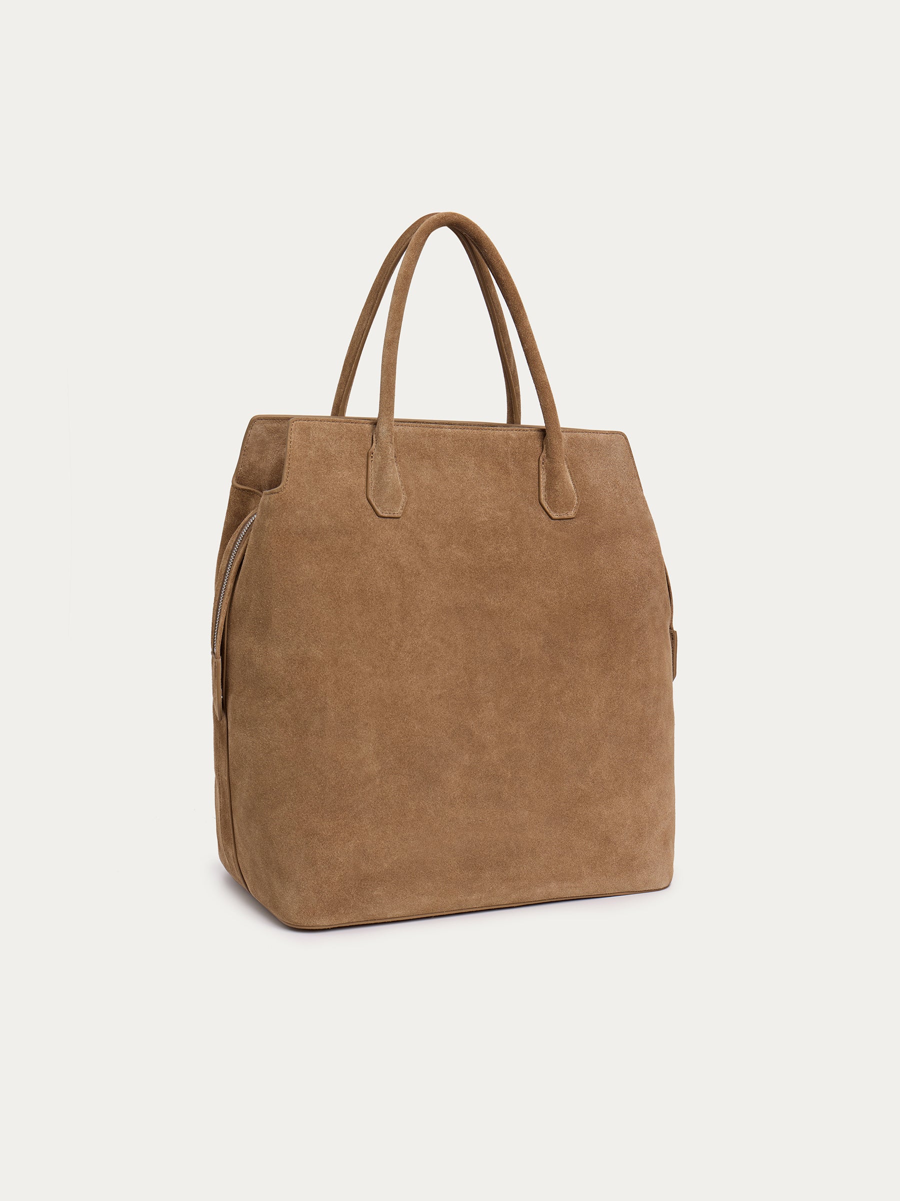 Suede zip tote bag