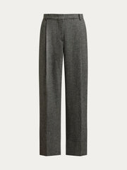 Herringbone wool-blend trousers