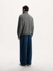 Wide leg terry trousers
