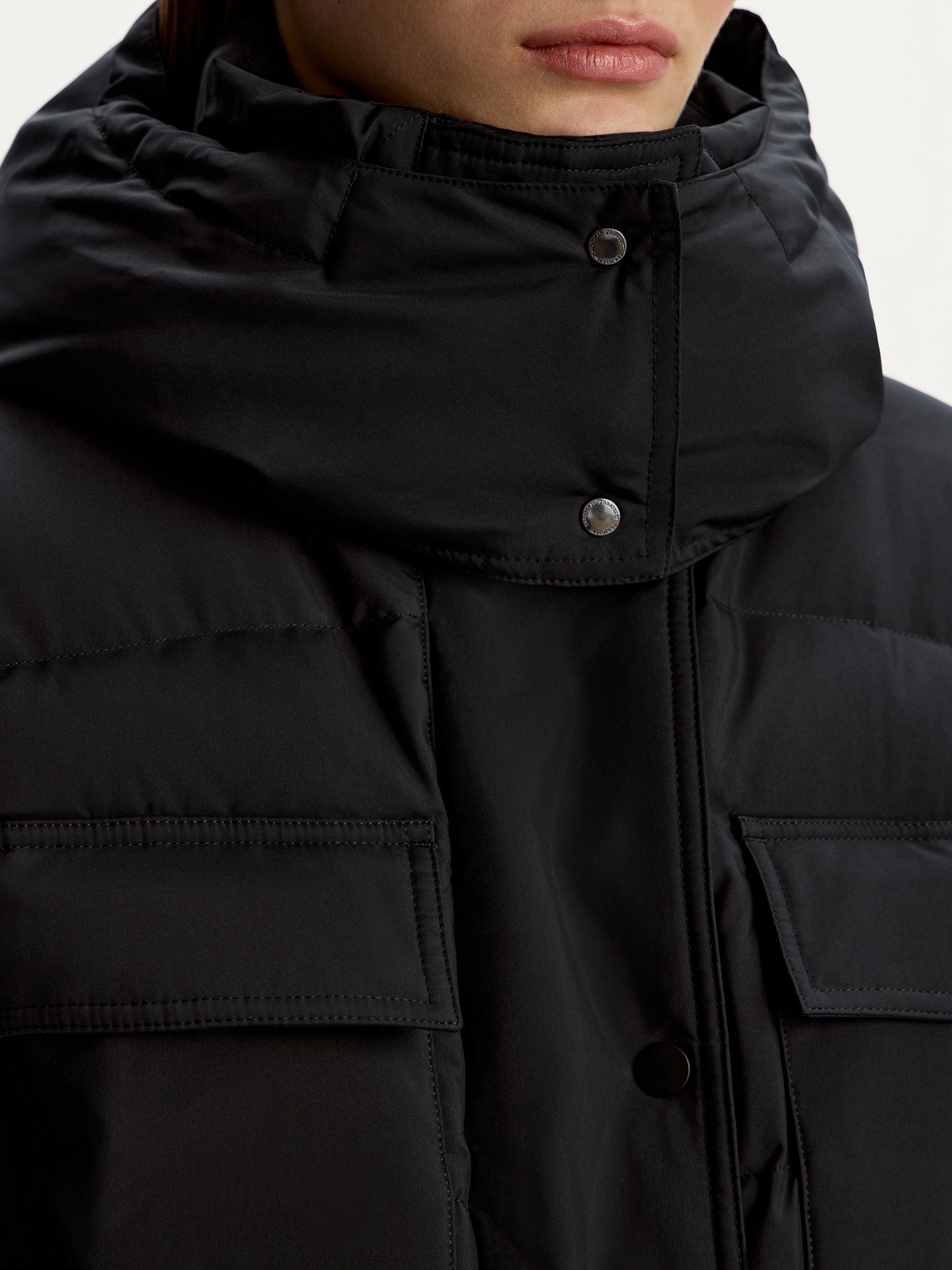 Side zip down jacket