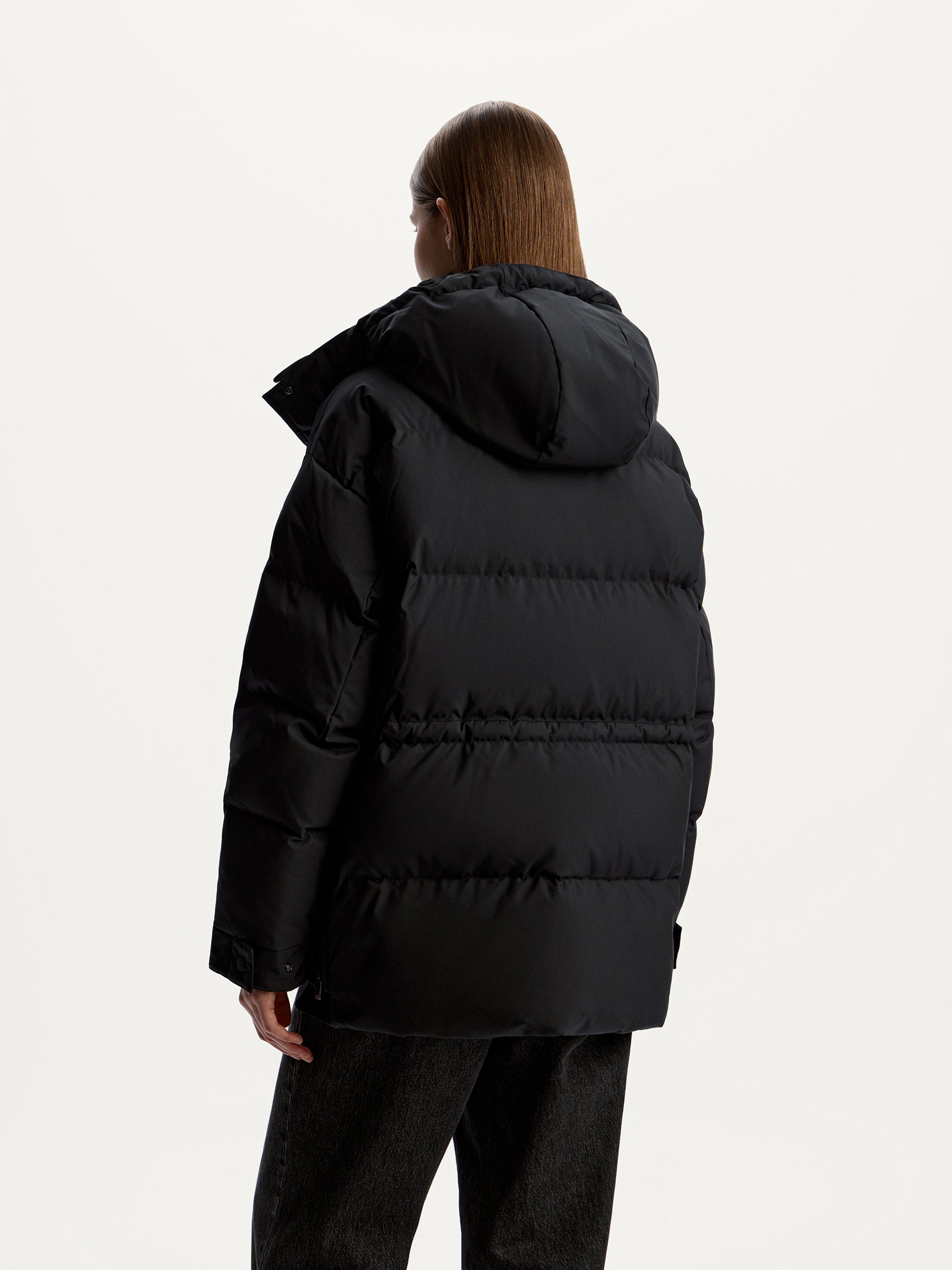 Side zip down jacket