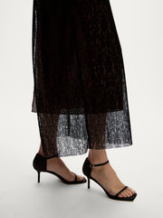 Lace and chiffon midi dress