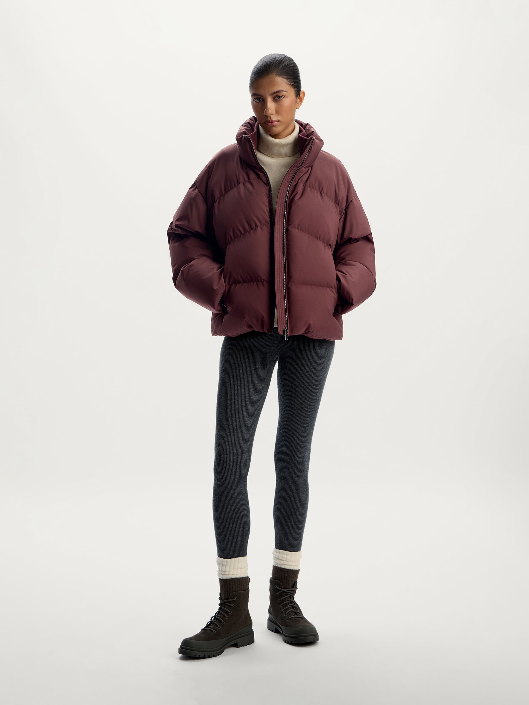 Cropped down jacket