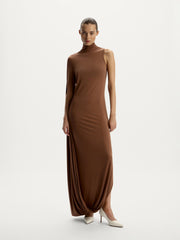 Draped modal-silk dress