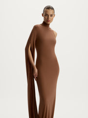 Draped modal-silk dress