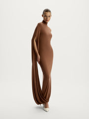 Draped modal-silk dress