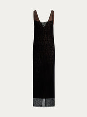 Lace and chiffon midi dress