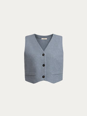 Merino-cotton knit vest
