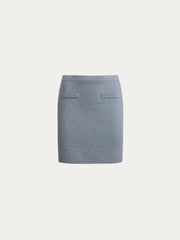Merino-cotton knit skirt