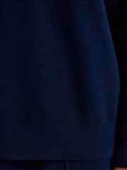 Merino-cotton polo jumper