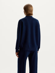 Merino-cotton polo jumper