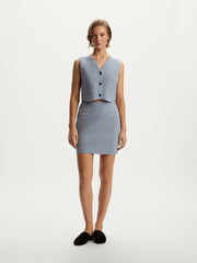 Merino-cotton knit vest