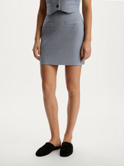 Merino-cotton knit skirt