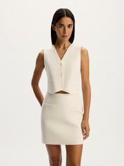 Merino-cotton knit vest