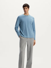 Peached cotton long-sleeve T-shirt
