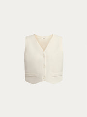 Merino-cotton knit vest
