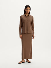 Crepe maxi skirt