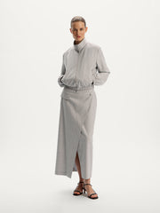 Asymmetric midi skirt