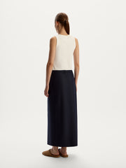 Asymmetric midi skirt